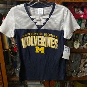 NWT pro edge NCAA V neck university of michigan wolverines jersey